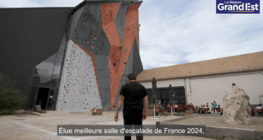 Mur d'escalade à Mulhouse financé par le FEDER.