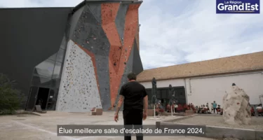 Mur d'escalade à Mulhouse financé par le FEDER.